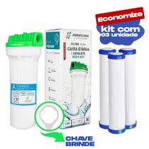 Kit Filtro Caixa Dágua ou Cavalete + 3 Refil Lavável + Chave