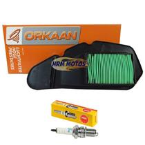 Kit Filtro De Ar Orkaan e Vela Ngk Para Honda Pcx 150