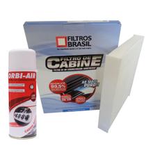 Kit filtro de cabine com spray higienizador de ar condicionado - Ford Courier Fiesta Street e Ka - FILTROS BRASIL