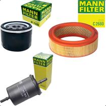 Kit Filtro de Oleo Ar Combustível Mann Filter Renault Symbol Sandero Logan 1.6 8v K7m 2007 a 2016