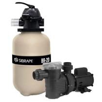 Kit Filtro E Bomba 1/4cv Eixo Carbono P/ Piscina Até 28 Mil Lts