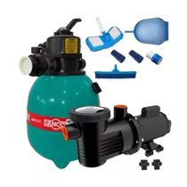 Kit Filtro e Bomba Filtro Dfr-11 Dancor + Bomba 1/4 Weg Bivolt Com Kit Limpeza