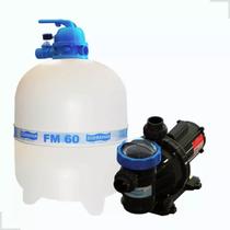 Kit Filtro Para Piscina Fm 60 + Bomba Bmc 100 1 Cv Sodramar
