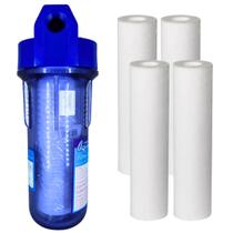 Kit Filtro Purificador 250 + 4 Refil Pp Liso 9 3/4 Aquaplus