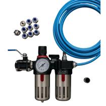 Kit Filtro Regulador BFC4000, conexão reta macho, Tripartida WCB 1/2 PN PU 8mm, Niple Inox 1/2