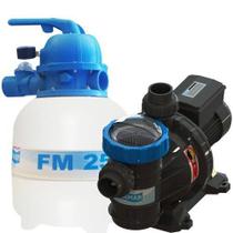 Kit Filtro Sodramar Fm 25 + Bomba Bmc 25 1/4 Cv Para Piscina