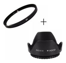 Kit Filtro Uv + Tulipa Parasol 49 Mm Ø49 Nikon Canon Sigma