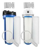 Kit Filtros Agua Cavalete Caixa Dagua Plissado Pp Ranhurado Rosca 3/4 Kit Filtros Agua Cavalete Caixa Dagua Plissado Pp Ranhurado Rosca 3/4