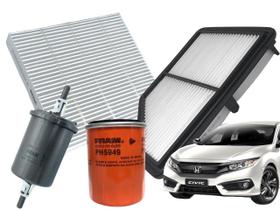 Kit Filtros Civic 2.0 16v Flex One 2016 2017 2018 2019 2020 2021 FRAM / WEGA