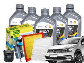 KIT FILTROS ORIGINAL MANN-FILTER + 5 ÓLEO 5W40 MAXI PERFO Saveiro Cross 1.6 16v 2014 a 2021 Original