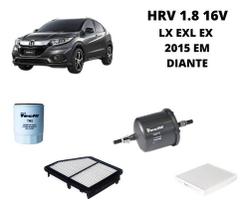 Kit filtros revisão honda hrv 1.8 16v 2015 em diante