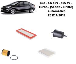 Kit filtros revisão peugeot 408 1.6 thp turbo