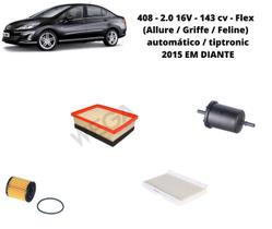 Kit filtros revisao peugeot 408 2.0 2015 em diante
