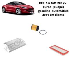 Kit filtros revisão peugeot rcz 1.6 thp turbo