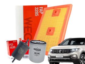 Kit Filtros T-Cross 1.4 16v 250TSI 2019 2020 2021 2022 Ar Óleo Combustível WEGA
