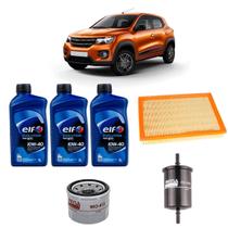 Kit Filtros Troca Óleo Renault Kwid 1.0 12v 3cil Elf 10w40