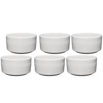 Kit Finger Food Com 6 Ramequim Ceramica Liso Branco 130ml - Globimport