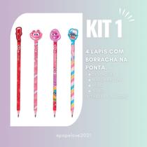 Kit Fini Material escolar volta as aulas marca texto com cheiro de fini doce caneta borracha escola presente