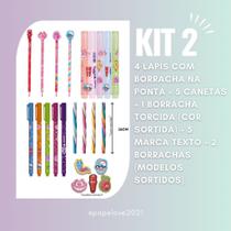 Kit Fini Material escolar volta as aulas marca texto com cheiro de fini doce caneta borracha escola presente