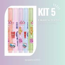 Kit Fini Material escolar volta as aulas marca texto com cheiro de fini doce caneta borracha escola presente