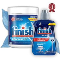 Kit Finish Detergente em Pó 450g/1kg e Secante 250ml para Lava Louças Original Limpeza e Secagem Kit Finish Detergente em Pó 450g/1kg e Secante 250ml para Lava Louças Original Limpeza e Secagem
