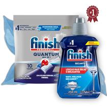 Kit Finish Detergente em Tablete 10/13/26/30tabs e Secante 250ml para Lava Louças Original Limpeza Kit Finish Detergente em Tablete 10/13/26/30tabs e Secante 250ml para Lava Louças Original Limpeza