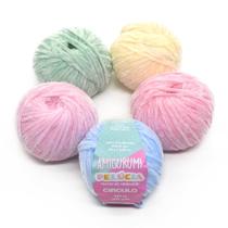 Kit Fio Amigurumi Pelúcia Tons Candy 131 metros - Círculo - 5 Cores