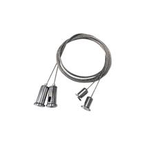 Kit Fio Cabo De Aço Para Perfil Pendente 2M Prateado Regulável Kit Fio Cabo De Aço Para Perfil Pendente 2M Prateado Regulável