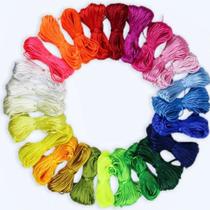 Kit Fio de Cetim Enfeite Para Trança 20 Metros 10 Cores 1mm
