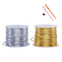 Kit Fio de Luz Metalizado Prata e Dourado + Agulha Plástica - F.y Hair