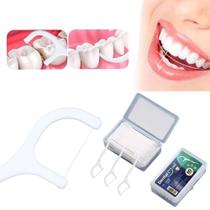 Kit Fio Dental em Haste Interdental Prática com 50 Unidades