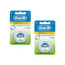 Kit Fio Dental Oral-B Essential Floss Encerado Menta com 2 unid