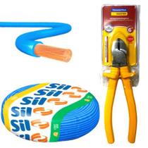 Kit Fio Flexível 10mm Azul Sil 100m + Alicate Corte Diagonal 6" Pol Tramontina Kit Fio Flexível 10mm Azul Sil 100m + Alicate Corte Diagonal 6" Pol Tramontina