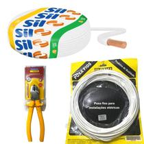 Kit FIo Flexivel Branco Sil 4mm + Passa Fio 20M + Alicate Tramontina 6" Polegadas Kit FIo Flexivel Branco Sil 4mm + Passa Fio 20M + Alicate Tramontina 6" Polegadas