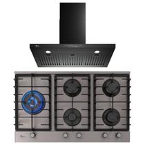 Kit Fischer: Cooktop a Gás 5B Tripla Coifa 90cm Voltagem:127 Kit Fischer: Cooktop a Gás 5B Tripla Coifa 90cm Voltagem:127