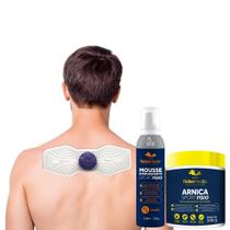 Kit fisio tens + gel massageador arnica sport fisio + mousse spray efervescente arnica dor sport fisio - RELAXMEDIC