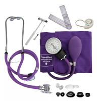 Kit Fisioterapia C/ Esfigmomanômetro E Estetoscópio Roxo