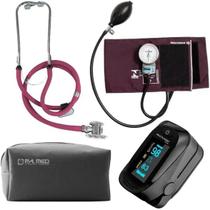Kit Fisioterapia Completo Com Medidor De Pressão Estetoscópio Rappaport PAMED E Oxímetro