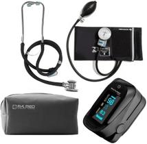 Kit Fisioterapia Completo Com Medidor De Pressão Estetoscópio Rappaport PAMED E Oxímetro