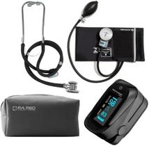 Kit Fisioterapia Completo Com Medidor De Pressão Estetoscópio Rappaport PAMED E Oxímetro
