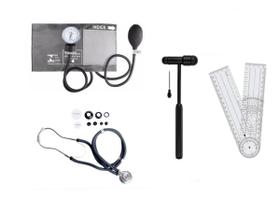 Kit Fisioterapia Goniometro Martelo Buck Esfigmo Esteto