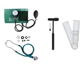 Kit Fisioterapia Martelo Buck Goniometro Esfigmo Esteto