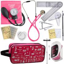 Kit Fisioterapia Necessaire Estampada Goniometro Martelo Buck Fita Imc Oxímetro Incoterm