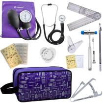 Kit Fisioterapia Necessaire Estampada Goniometro Martelo Buck Fita Imc