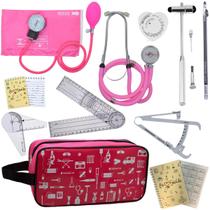 Kit Fisioterapia Necessaire Estampada Goniometro Martelo Buck Fita Imc pamed