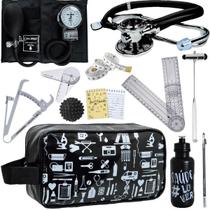 Kit Fisioterapia Necessaire Estampada Goniometro Martelo Buck Fita Imc pamed