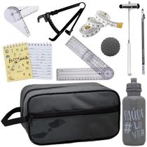 Kit Fisioterapia Trena Imc Goniômetro Grande Pequeno Fita
