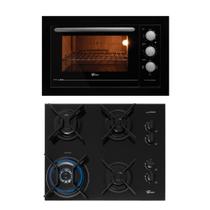 Kit Fit Line Fischer Forno Elétrico Preto e Cooktop 4B Tripla Chama Kit Fit Line Fischer Forno Elétrico Preto e Cooktop 4B Tripla Chama