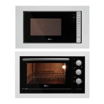 Kit Fit Line Fischer: Micro-ondas com Descongelar e Forno Elétrico Branco