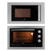Kit Fit Line Fischer: Micro-ondas com Descongelar e Forno Elétrico Inox